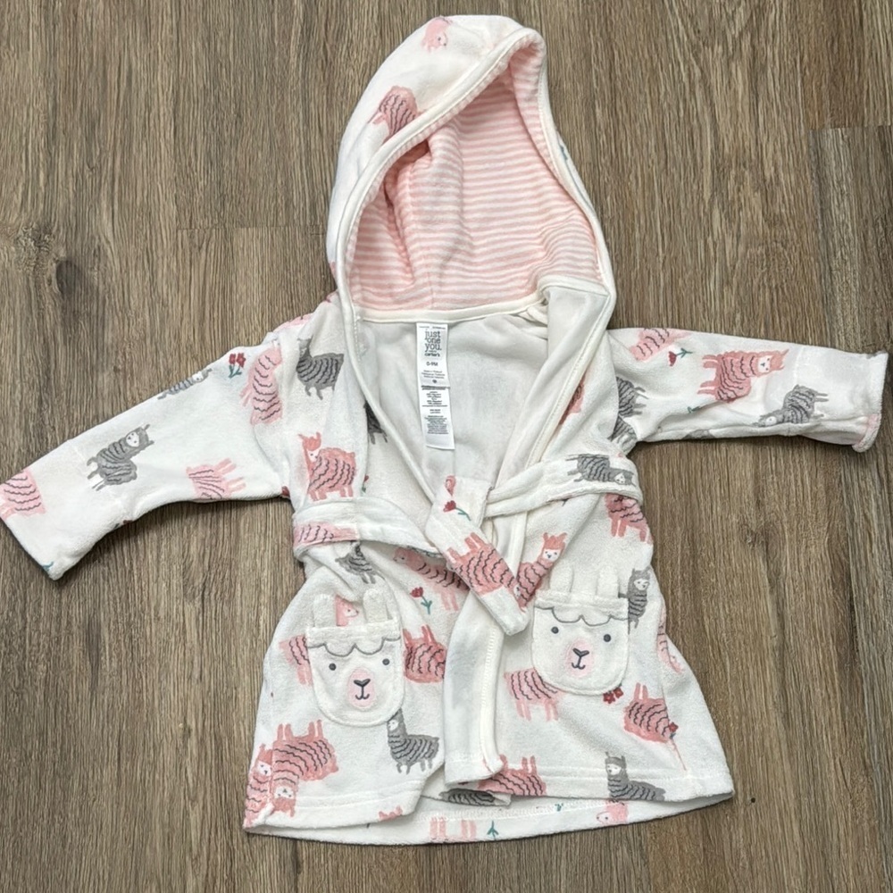 Cozy Kids Pajamas with Hood - Pink and White